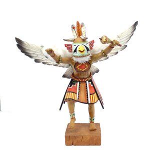 HOPI NATIVE AMERICAN INDIAN EAGLE DANCER RESIN FIGURINE DETACHABLE WINGS